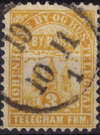 DANEMARK / DENMARK - 1881 - COPENHAGEN Lauritzen & Thaulow Local Post 3 øre Chrome Yellow - VF Used° -f - Local Post Stamps