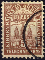 DANEMARK / DENMARK - 1880 - COPENHAGEN Lauritzen & Thaulow Local Post 5øre Chocolate - VF Used -h - Emissioni Locali