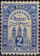DANEMARK / DENMARK - 1883/4 - COPENHAGEN Lauritzen & Thaulow Local Post 2øre Blue - Mint* - Local Post Stamps