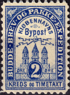 DANEMARK / DENMARK - 1883/4 - COPENHAGEN Lauritzen & Thaulow Local Post 2øre Blue - Mint* -b - Emissions Locales