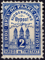 DANEMARK / DENMARK - 1883/4 - COPENHAGEN Lauritzen & Thaulow Local Post 2øre Blue - No Gum - Emissioni Locali