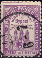 DANEMARK / DENMARK - 1883/4 - COPENHAGEN Lauritzen & Thaulow Local Post 3øre Violet - VF Used -b - Emissions Locales