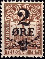 DANEMARK / DENMARK - 1886 - COPENHAGEN Lauritzen & Thaulow Local Post 2øre / 5øre Chocolate - No Gum - Local Post Stamps