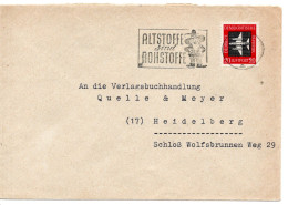 57630 - DDR - 1958 - 20Pfg Luftpost EF A Bf JENA - ALTSTOFFE SIND ROHSTOFFE -> Westdeutschland - Milieubescherming & Klimaat