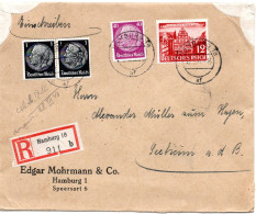 57656 - Deutsches Reich - 1941 - 40Pfg Hindenburg MiF A R-Bf HAMBURG -> SEEHEIM - Lettres & Documents