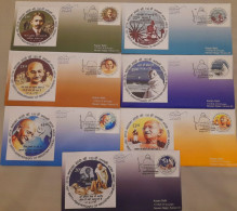 India 2018 Set Of 7 FIRST DAY CANCELLED COVERS 150th Birth Anniversary Of Mahatma Gandhi FDC As Per Scan - Brieven En Documenten