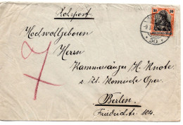 57664 - Deutsches Reich - 1911 - 30Pfg Germania EF A RohrpostOrtsBf BERLIN - Covers & Documents