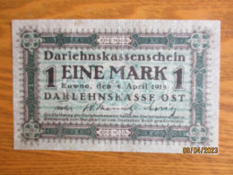 GERMANY   LATVIA  LITHUANIA  KOWNO 1918  1 MARK  BANKNOTE , 8-29 - WWI