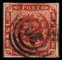 1858. DANMARK Beautiful 4 Skilling Cancelled With Nummeral Cancel 30 HORSENS.  - JF531143 - Gebraucht
