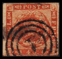 1858. DANMARK Beautiful 4 Skilling Thin.  - JF531145 - Used Stamps