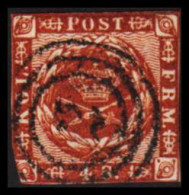1858. DANMARK Beautiful 4 Skilling Round Corner.  - JF531146 - Used Stamps