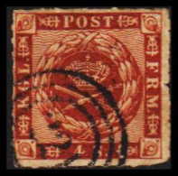 1864. DANMARK. 4 S With Nummeral Cancel 221 Feldpost 1 & 3. Unusual Cancel.  - JF531149 - Used Stamps