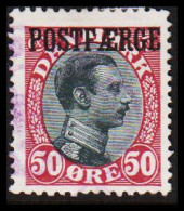 1919. Parcel Post (POSTFÆRGE). Chr. X. 50 Øre Wine-red/black. Scarce Stamp. Only 9800 Issued. (Michel PF3) - JF531168 - Paquetes Postales
