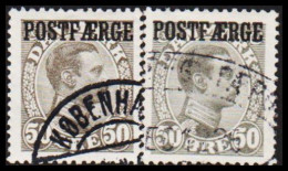 1922-1923. Parcel Post (POSTFÆRGE). Chr. X. 50 ØRE. Both Shades.  (Michel PF8 +9) - JF531172 - Parcel Post