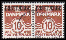 1939. DANMARK.  Parcel Post (POSTFÆRGE). 10 Øre In Pair. (Michel PF22) - JF531180 - Paketmarken