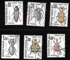 TAXE  -  TIMBRE N° 103 A 108    -   INSECTES  -     OBLITERE  -  1982 - 1960-.... Oblitérés