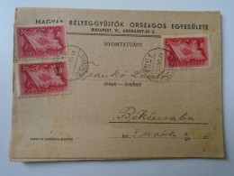 D194130  HUNGARY MBOE - National Association Of Hungarian Stamp Collectors - Mailed Circular 1948 -Frankó Békéscsaba - Cartas & Documentos