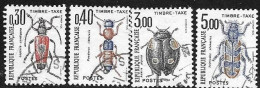 TAXE  -  TIMBRE N° 109 A 112     -   INSECTES  -     OBLITERE  -  1983 - 1960-.... Usados