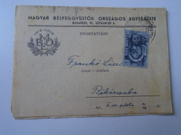 D194135 HUNGARY MBOE - National Association Of Hungarian Stamp Collectors - Mailed Circular 1950 -Frankó Bekescsaba - Covers & Documents