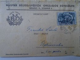 D194136 HUNGARY MBOE - National Association Of Hungarian Stamp Collectors - Mailed Circular 1950 -Frankó Bekescsaba - Brieven En Documenten