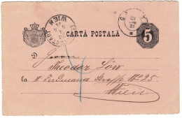 Post Card Stationery, 1881, Galați-Wien - Lettres & Documents