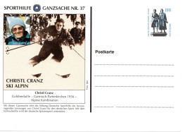 57678 - Bund - 2001 - 100Pfg SWK PGAKte "Sporthilfe Nr.37 Christl Cranz", Ungebraucht - Inverno1936: Garmisch-Partenkirchen