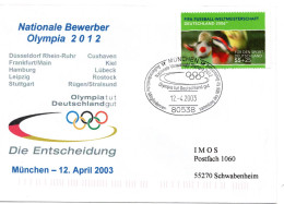 57679 - Bund - 2003 - 55c Fussball-WM '06 EF A Bf SoStpl MUENCHEN - ... VORAUSWAHL ... 2012 -> Schwabenheim - Verano 2012: Londres