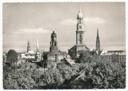 CPSM Dentelée 10.5 X 15 Allemagne (66) HAMBURG Die Türme  Les Tours La Cathédrale - Blankenese