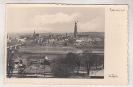 C7066) BRAUNAU Am INN -. Häuser Im Vordergrund Mit Blick über Brücke Auf Kirchen Der Anderen Seite ALT ! 1937 - Braunau