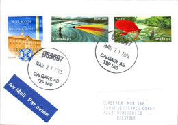 CANADA AFFRANCHISSEMENT COMPOSE SUR LETTRE POUR LA BELGIQUE 2005 - Storia Postale