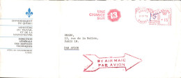 CANADA EMA SUR LETTRE POUR LA FRANCE 1972 - Briefe U. Dokumente