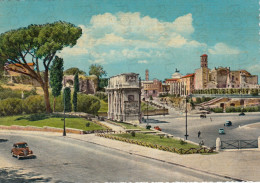 CARTOLINA  ROMA,LAZIO-PANORAMA E ARCO DI COSTANTINO-STORIA,MEMORIA,CULTURA,RELIGIONE,BELLA ITALIA,NON VIAGGIATA - Mehransichten, Panoramakarten