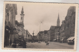 C7070) STEYR - OÖ - Platz Mit Personen Geschäften Kirchturm U. Hund 1943 - Steyr