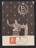 Carte Anniversaire Régne Roi Baudouin Avec Timbre  1976 - Ohne Zuordnung