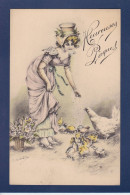 CPA 1 Euro Animaux Illustrateur Woman Art Nouveau Non Circulé Prix De Départ 1 Euro - 1900-1949