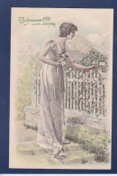 CPA 1 Euro Pâques Illustrateur Woman Art Nouveau Circulé Prix De Départ 1 Euro - 1900-1949
