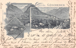 Suisse - UR - GÖSCHENEN - Gotthard Tunnel - Lith. H. Guggenheim Zürich - Précurseur Voyagé 1896 (voir Les 2 Scans) - Göschenen