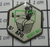 310A Pin's Pins / Beau Et Rare / SPORTS / CLUB BASKET-BALL ST APO - Basketbal
