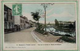 CPA (45) OUZOUER-sur-LOIRE - Mots Clés: Canal, Chemin De Halage, écluse, Péniche, Route De Briare - Carte Colorisée - Ouzouer Sur Loire