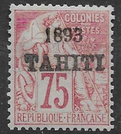 Tahiti 1893 Mint Low Hinge * Trace 100 Euros Bon Centrage - Unused Stamps