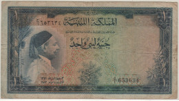 LIBYA  1 Libyan Pound    Dated 01.01.1952    P16    (  King Muhammad Idris As Sanussi ) - Libia