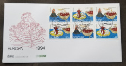 Ireland Faroe Islands Iceland Joint Issue Europa 1994 Volcano Boat (joint FDC) - Storia Postale