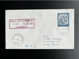 AUSTRIA UNITED NATIONS 1983 TAXED LETTER VIENNA 26-09-1983 VEREINTE NATIONEN WIEN OSTERREICH NACHGEBUHR - Lettres & Documents