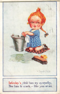 Illustrateurs - Donald Mac Gill - Saturday's Child Has My Sympathy - She Has To Work - Carte Postale Ancienne - Mc Gill, Donald