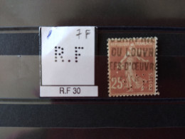 FRANCE  TIMBRE RF 30  R.F 30  INDICE 7 SUR 235 PERFORE PERFORES PERFIN PERFINS PERFO PERFORATION PERFORIERT - Used Stamps