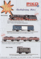 Catalogue PIKO 2007 Auslieferung - März Spur HO 1:87 Informationsblatt - Allemand