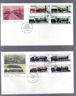 Canada 1984/85 Set Railroad/train/Eisenbahn Stamps (Michel 931/34+980/83) On FDC - Briefe U. Dokumente