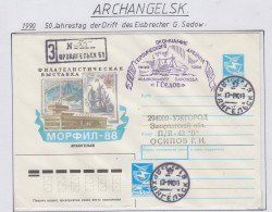 Russia Arktis Cover 50J Der Drift Des Eisbrecher G. Sedow Ca Archangelsk 13.1.1990 (RR186A) - Events & Gedenkfeiern