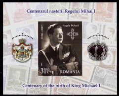 Romania 2021, LP 2343a, "Centenary Of The Birth Of King Mihai I", Block 881, MNH - Nuovi