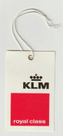 KLM Luggage Tag-kofferlabel Royal Class 1986 - Aufklebschilder Und Gepäckbeschriftung